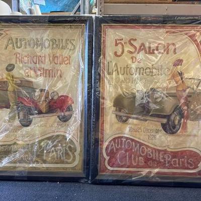 #10610 • (2) Automotive Club De Paris Framed Art
