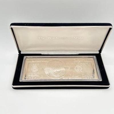 #3122 • 1996 $100 .999 Pure Silver Bar, 4ozt

