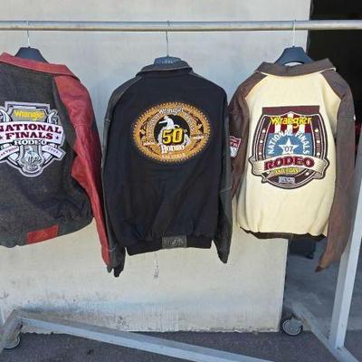 #12026 • (3) Wrangler National Finals Rodeo Varsity Jackets

