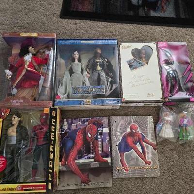 #60502 • Barbie Dolls, Disney Captain Hook Doll, and Spider-Man 2 Walkie Talkies and Notebook

