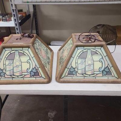 #1546 • (2) Vintage Miller High Life Hanging Ceiling Lights
