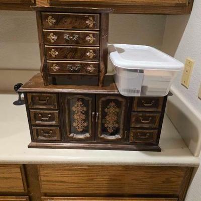 #60896 • (2) Jewelery Boxes, Necklaces, Rings, Watches, Bracelets
