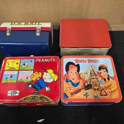 #10428 • (4) Vintage Metal Lunch Boxes
