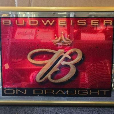 #10638 • Budweiser On Draught Mirror Art / Sign
