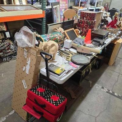 #1606 • Ceramic Elephant, Mickey's Musical Toy Chest, Stuufed Animals, Briefcase
