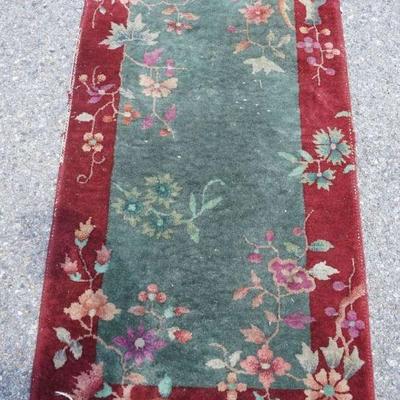 1223	ANTIQUE HAND WOVEN ORIENTAL THROW RUG, APPROXIMATELY 2 FT X 3 FT 11 IN

