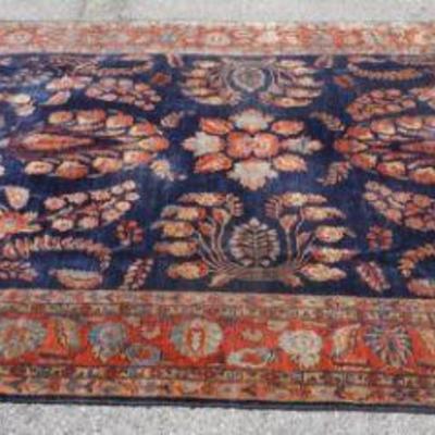 1206	ANTIQUE ROOM SIZE HAND WOVEN ORIENTAL RUG, APPROXIMATELY 11 FT  4 IN X 8 FT 8 IN, SOME WEAR TO TOP
