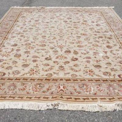 1212	TABRIZE HAND WOVEN SILK AND WOOL RUG, APPROXIMATELY 9 FT X 12 FT
