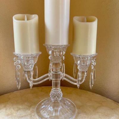 2-Arm Crystal Candelabra w/ Glass Prisms	