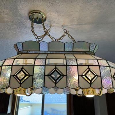 Iridescent Stained Glass Tiffany-Style Island Light