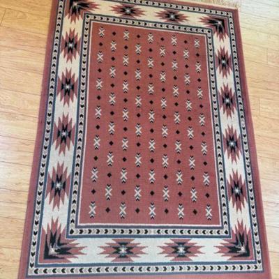 Handwoven Style Rug w/ Geometric Design