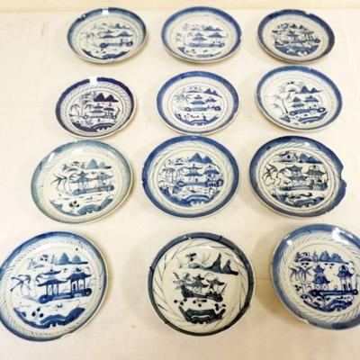 1145	CHINESE CANTON PORCELAIN GROUP OF 12 PIECE ASSORTED ITEMS,  LARGEST APPROXIMATELY 6  IN. ALLWITH DAMAGE

