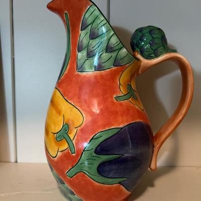 Tuscano colorful clay art pitcher