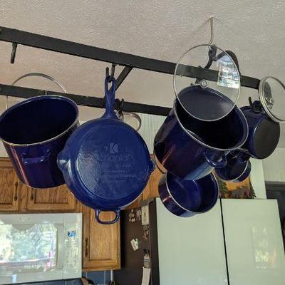 Vintage Chantal Enamel on Steel Cookware Set - 12-Piece Set - Cobalt blue. 