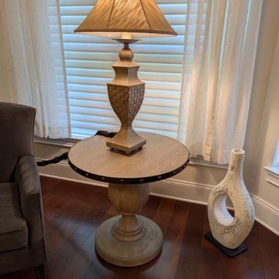 Wheelwright End Table -$215 Dimensions: 28" W x 16" H x 28" D
