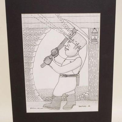 1288	JACK SAVITSKY *PICKING THE COAL* CONTEMPORARY FOLK ART, 86, APPROXIMATELY 12 IN X 16 IN OVERALL
