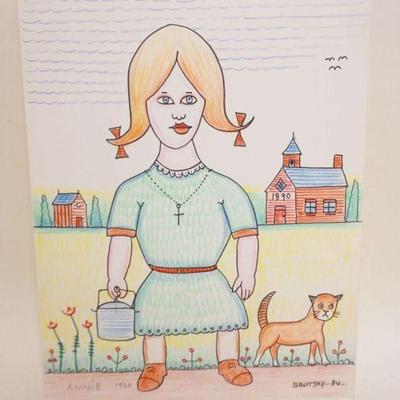 1299	JACK SAVITSKY *OUR ANNIE TUFF AS NAILS* CONTEMPORARY FOLK ART, APPROXIMATELY 8 1/2 IN X 11 IN
