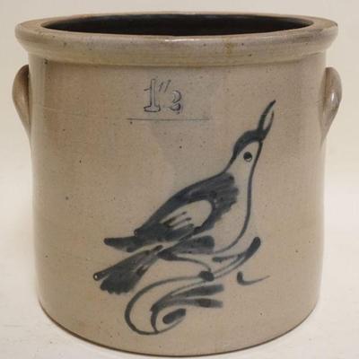 1118	BLUE DECORATED CROCK, APPROXIMATELY 9 IN X 8 IN HIGH
