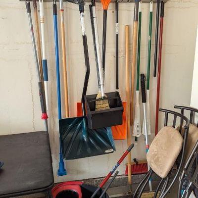 Shovels, brooms, mops