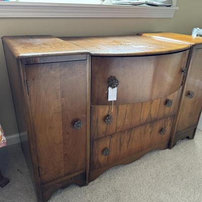 Antique art deco chest measures 44” wide x 21” deep x 27” tall $225