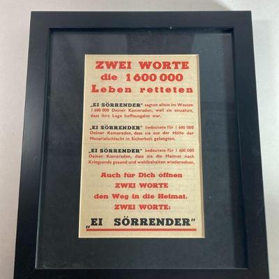 WW2 Allied Surrender Propaganda Leaflet to German Soldiers