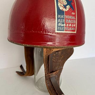 Vintage 1937 Cleveland National Air Races Pilots Flight Helmet
