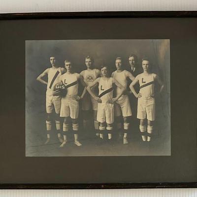 Antique 1912 L.H.S High School Basketball Team Cabinet Photo