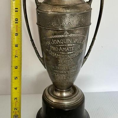 Antique Silverplate 1927 San Joaquin Valley Pro Am Golf Championship Trophy