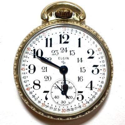 Elgin Watch Co Railroad Conductor Pocket Watch Model 572 19 Jewel