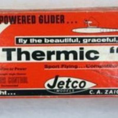1186	VINTAGE WOOD MODEL AIRPLANE KIT, JETCO MODELS *THERMIC 50-R/C
