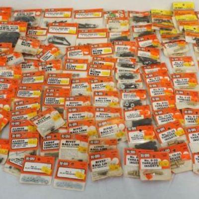1213	VINTAGE MODEL AIRPLANE HARDWARE, LARGE ASSORTMENT OF NEW OLD STOCK HARDWARE DU-BRO
