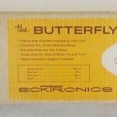 1114	VINTAGE WOOD MODEL AIRPLANE KIT, ECKTRONICS *THE BUTTERFLY* R/C AIRPLANE

