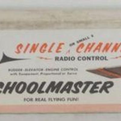 1119	VINTAGE WOOD MODEL AIRPLANE KIT, TOP FLITE MODELS *SCHOOL MASTER* R/C AIRPLANE SEALED

