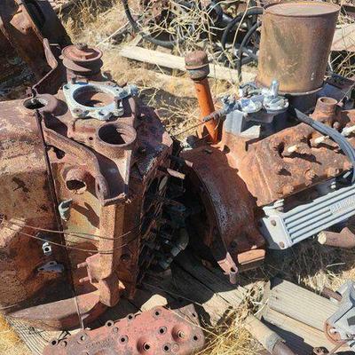 #3818 • 2 Flathead V8 Engines, 1 with Glenwood Marine Exhaust Manifolds
