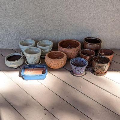 Lot #B182 - Pottery Planter Collection - Decorative Flower Pots, Terracotta, Ceramic & More
