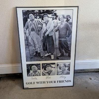 Lot #B201 - Collectors Vintage Golf Art - The Three Stooges Framed Print