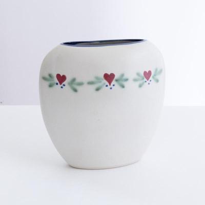 1996 Clouds Folsom Pottery Hand-Painted Floral Vase