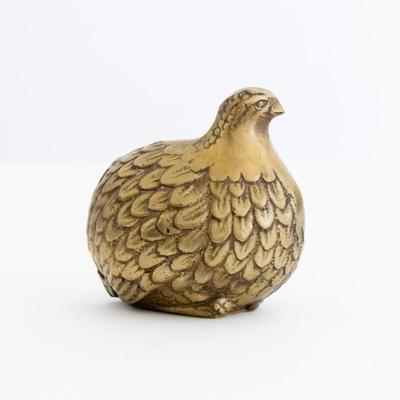 Vintage Brass Quail Figurine