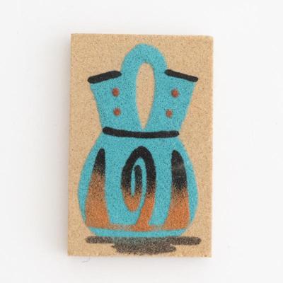 Navajo Native American Sand Painting of Blue Wedding Vase