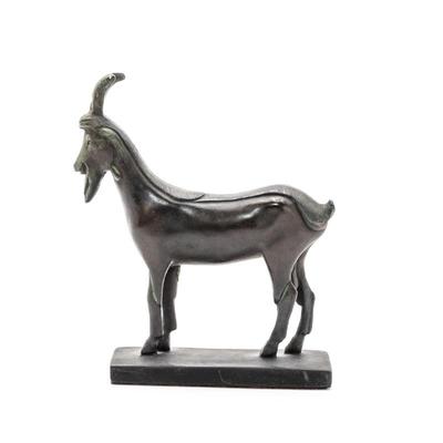 Patinated Bronze Goat Sculpture