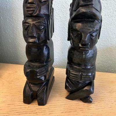 Carved • Stone • Aztec • Figures .• 8.5”h • $22.50 ea • (two available)