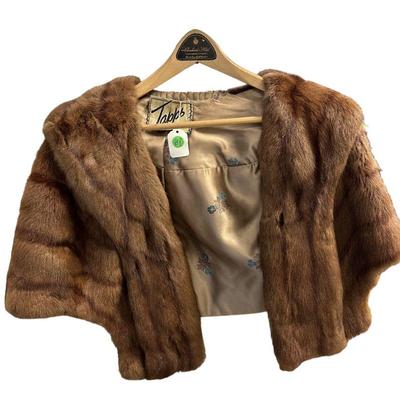 VINTAGE MID CENTURY MINK STOLE SILK LINED