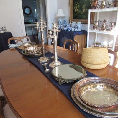 Silverplate- coffee servers, platters, trays, bowls and more