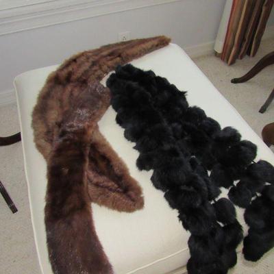 Fur collars and scarf
