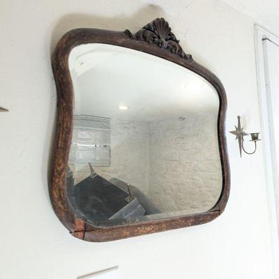 Lot #122 - Vintage Decorative Mirror with Wood Frame