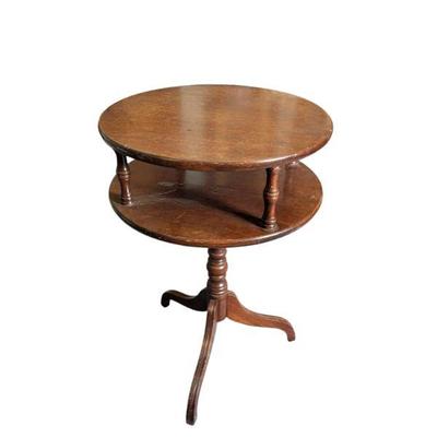 Lot #106 - Vintage Two Tier Round Dumbwaiter Table
