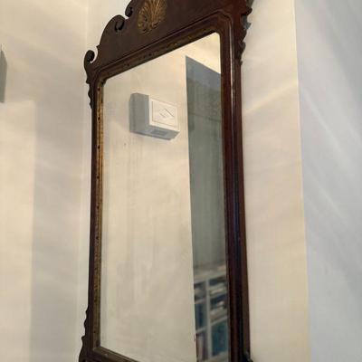 Antique mahogany Chippendale wall mirror