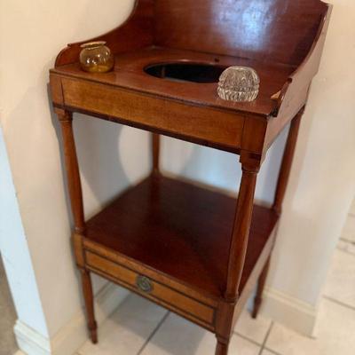 Antique wash basin stand with lower drawer