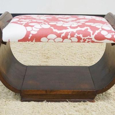 1159	BENTWOOD BURLED WOOD BENCH WITH UPHOLSTERED SEAT, APPROXIMATELY 24 IN X 13 IN X 16 IN H

