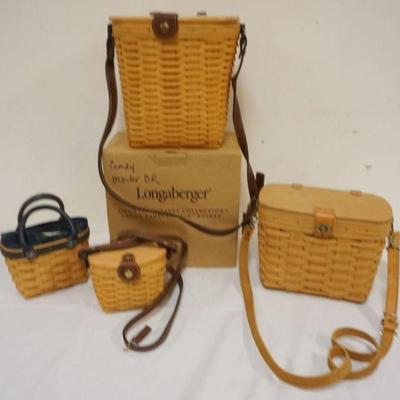 1215	ASSORTED LONGABERGER BASKETS WITH 4 PURSES
